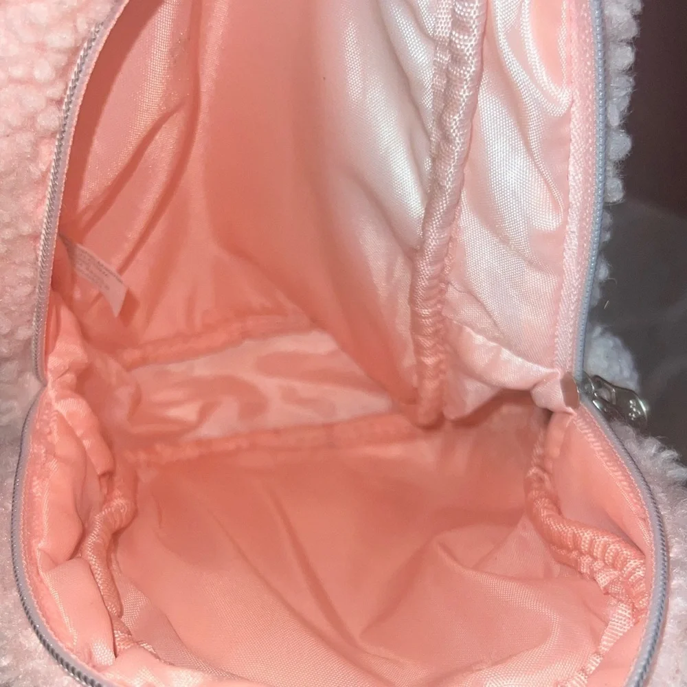 Justice Blush Fuzzy Kids Bag with Iridescent Strap